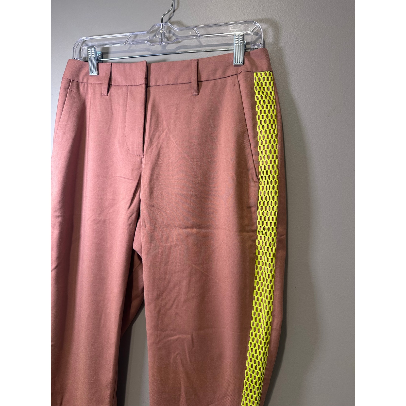 Wildfang The Empower Colorblock Slim Crop Pant Size 6 Neon Yellow Stripe — image 5 of 8